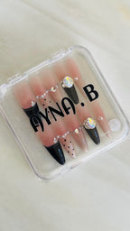 Black French Tip ,Polka Dots - AYNA.B